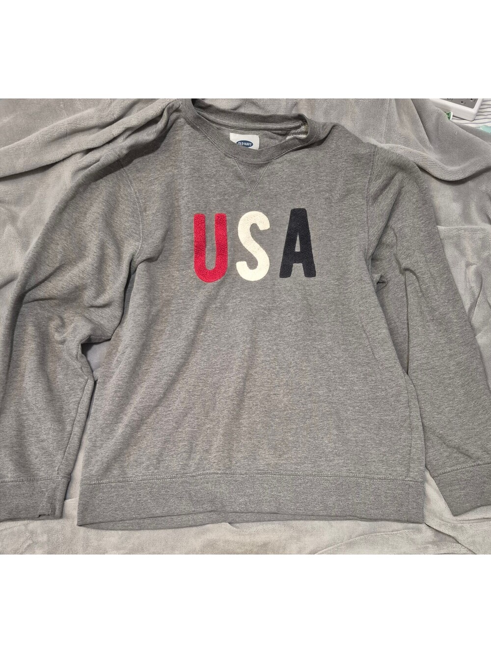 Old Navy USA Graphic Crewneck Sweatshirt Gray size large